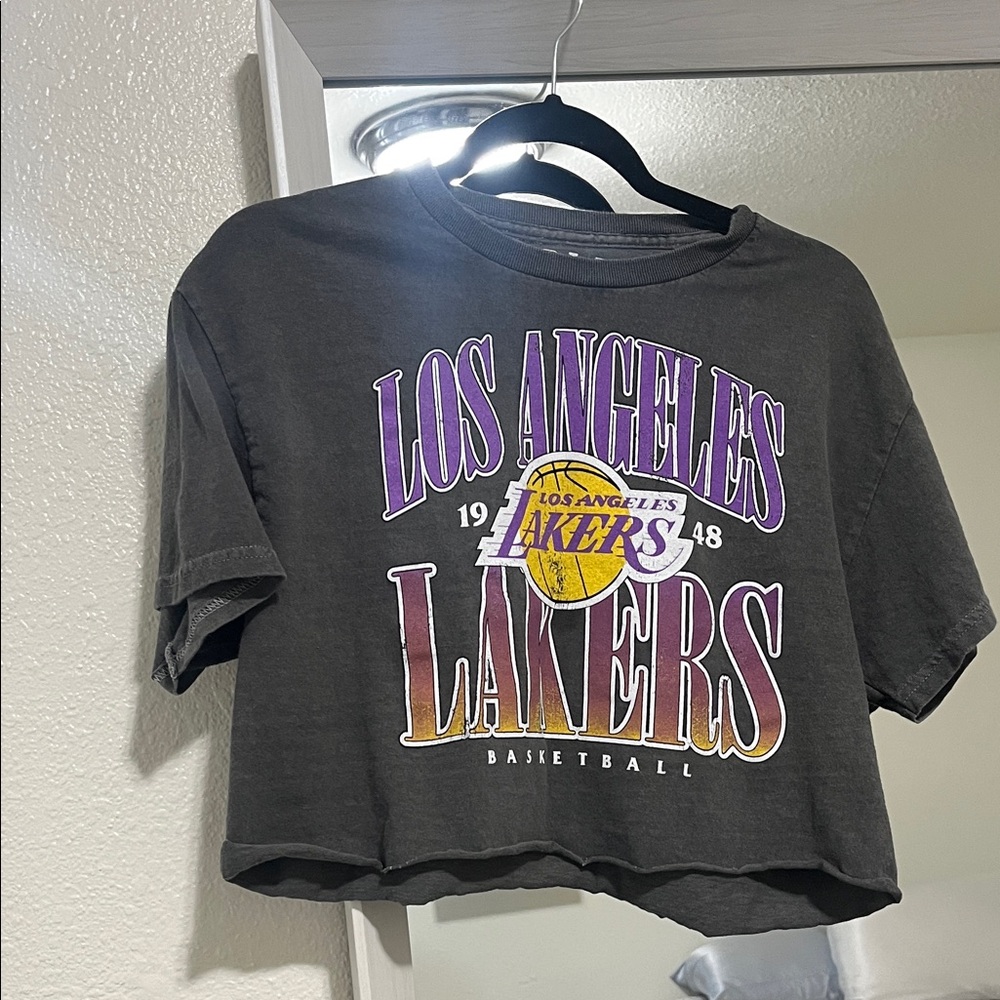 Forever 21 Black Los Angeles Lakers Crop Top